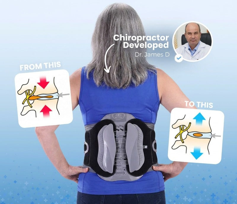 Woman wearing the back support belt